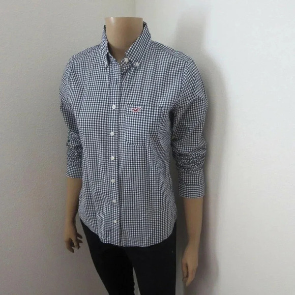 NWT Hollister Checkered Plaid Button Down Small - Picture 3 of 4